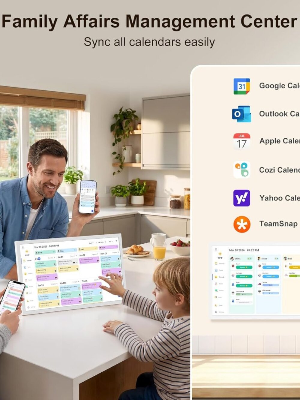 Digital Calendar – 27 Inch Electronic Wall Calendar & Chore Chart, Smart Family - Picture 3 of 9